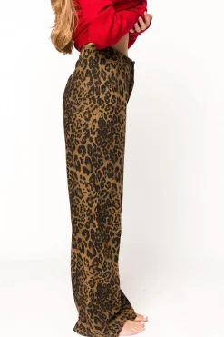 Sale Worth Collective Maggie Leopard Print Denim Pants