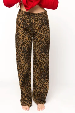 Sale Worth Collective Maggie Leopard Print Denim Pants