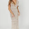 Discount Worth Collective Maria Knit Maxi Dress in Oatmeal/Off-White