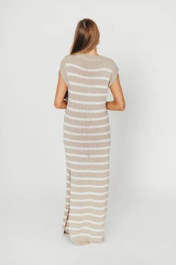 Discount Worth Collective Maria Knit Maxi Dress in Oatmeal/Off-White