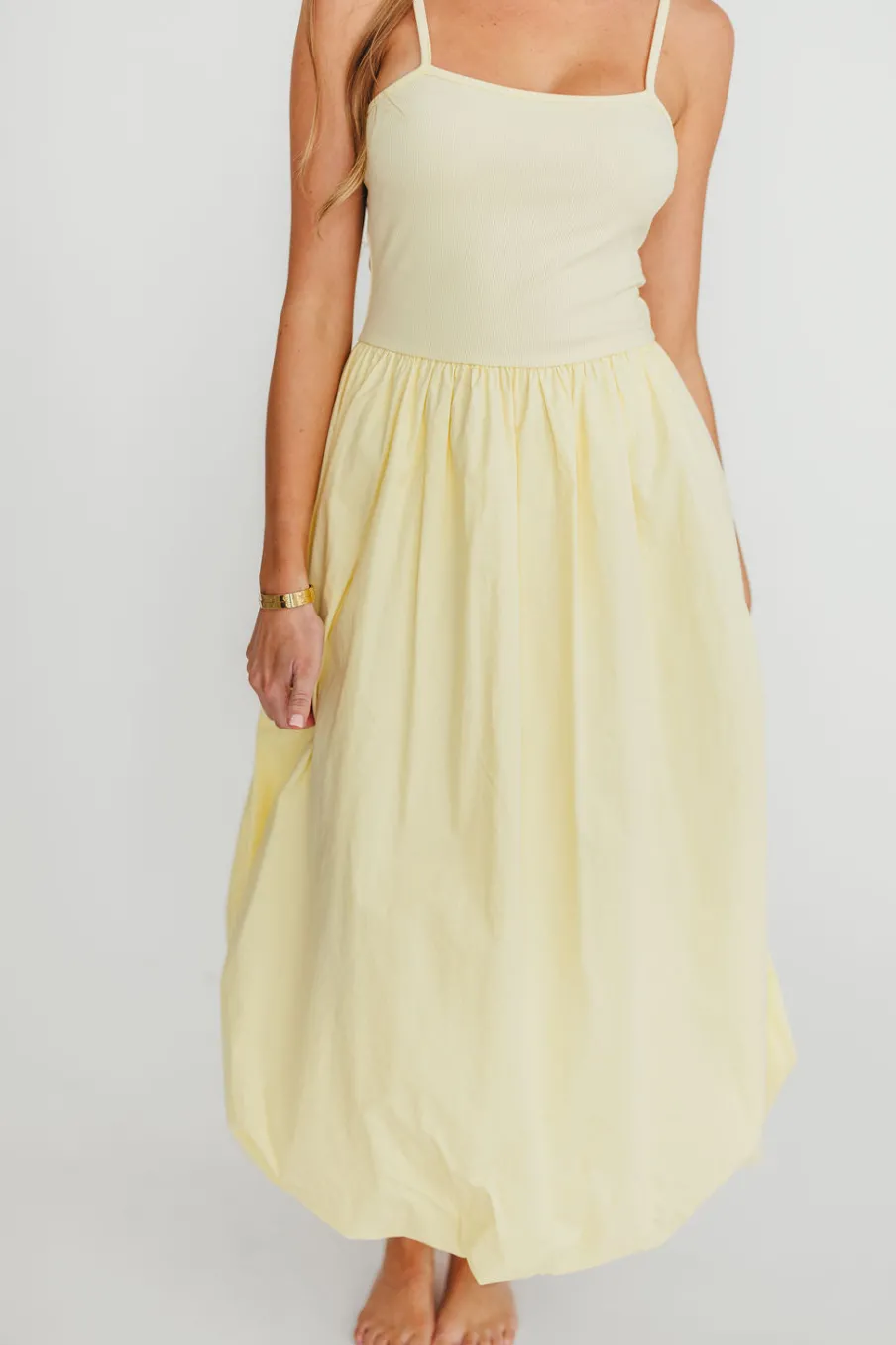 Discount Worth Collective Marisol Bubble Maxi Dress in Yellow