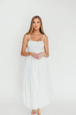 New Worth Collective Marisol Bubble Maxi Dress in Off-White