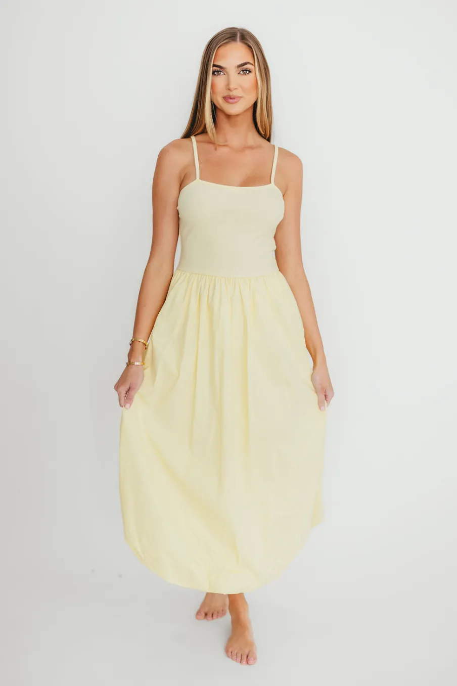 Discount Worth Collective Marisol Bubble Maxi Dress in Yellow