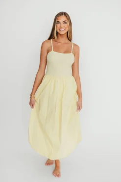 Discount Worth Collective Marisol Bubble Maxi Dress in Yellow