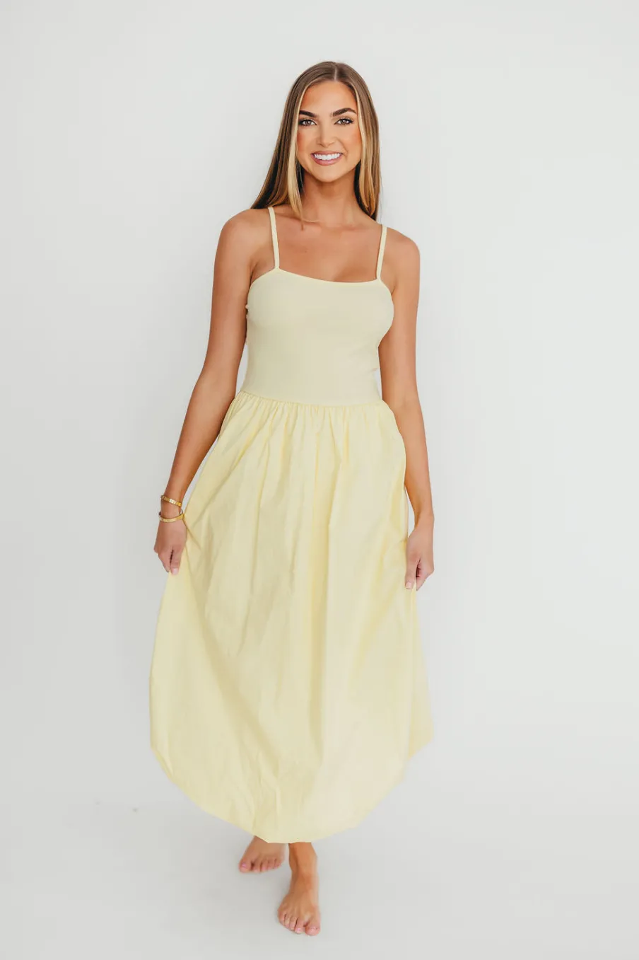 Discount Worth Collective Marisol Bubble Maxi Dress in Yellow