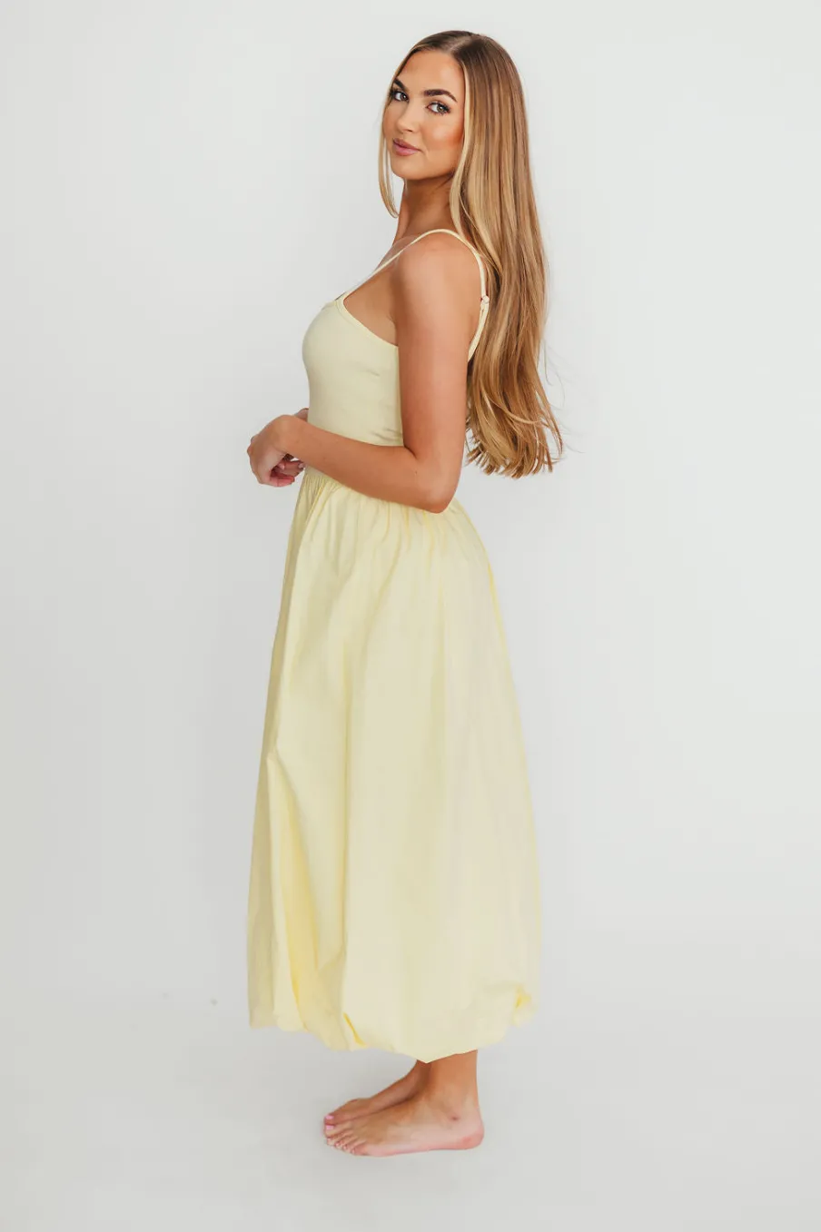 Discount Worth Collective Marisol Bubble Maxi Dress in Yellow