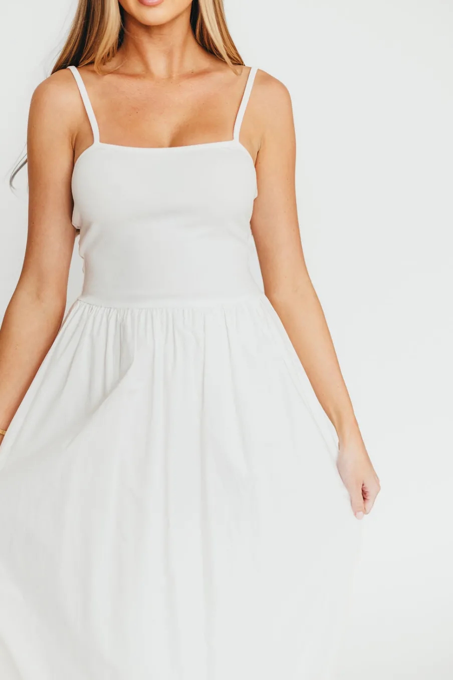 New Worth Collective Marisol Bubble Maxi Dress in Off-White