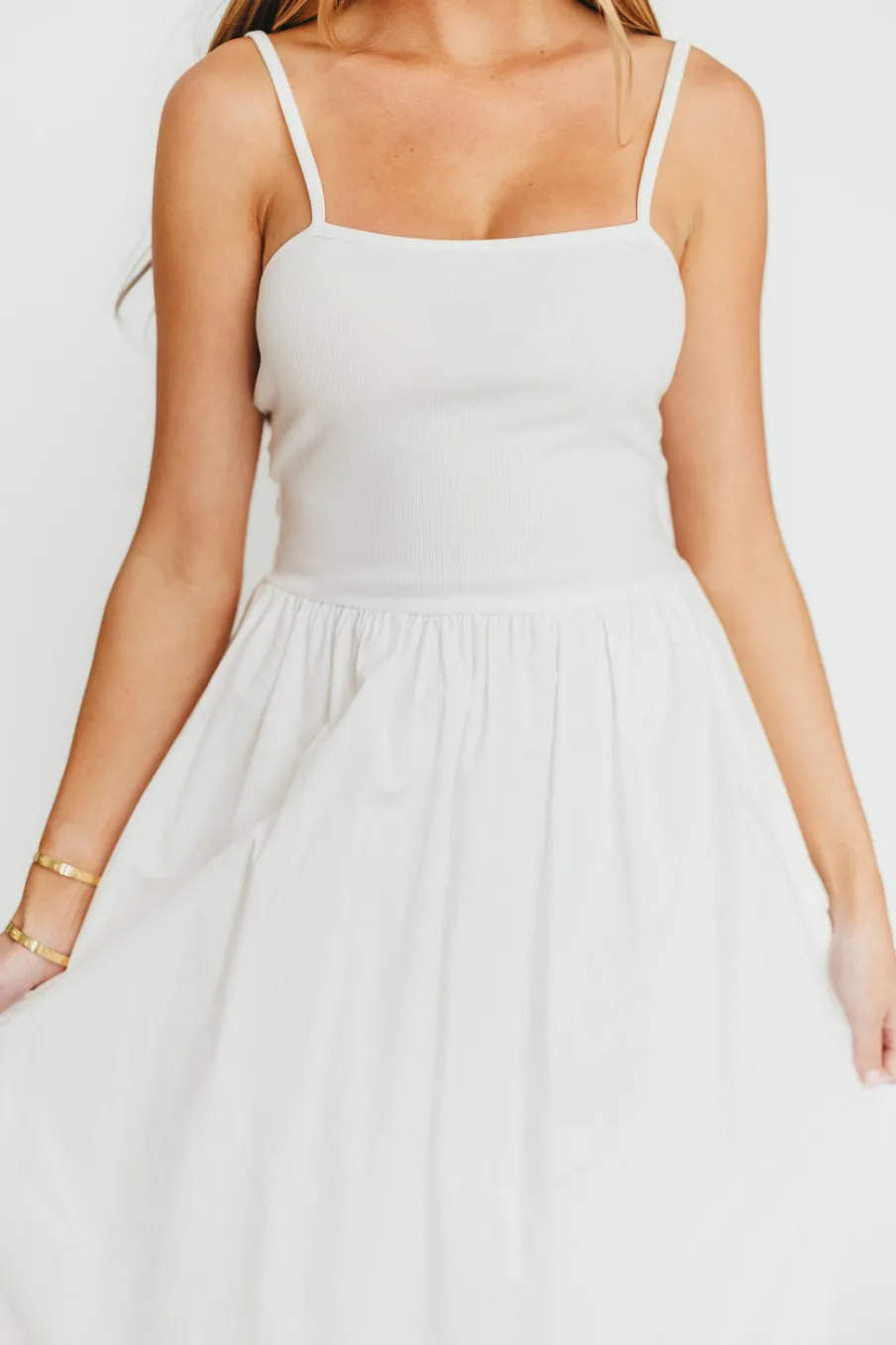 New Worth Collective Marisol Bubble Maxi Dress in Off-White