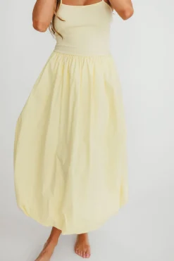 Discount Worth Collective Marisol Bubble Maxi Dress in Yellow