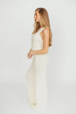 Hot Worth Collective Maya Knit Vest and Pant Set in Natural