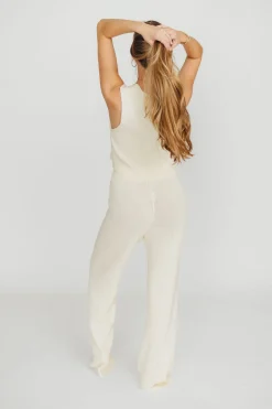 Hot Worth Collective Maya Knit Vest and Pant Set in Natural