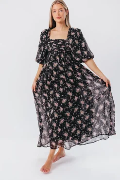 Discount Worth Collective Melody Maxi Dress in Black - Bump Friendly & Inclusive Sizing (S-3XL)