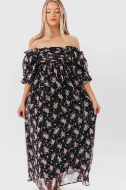 Discount Worth Collective Melody Maxi Dress in Black - Bump Friendly & Inclusive Sizing (S-3XL)