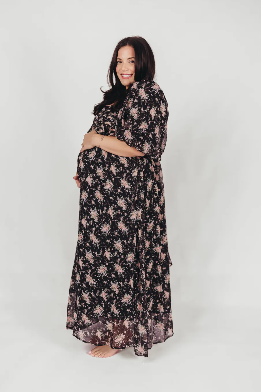Discount Worth Collective Melody Maxi Dress in Black - Bump Friendly & Inclusive Sizing (S-3XL)