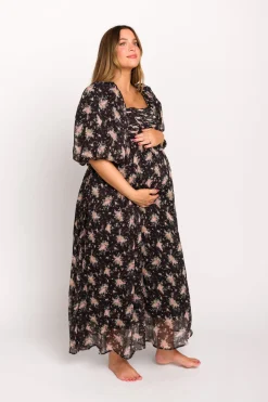 Discount Worth Collective Melody Maxi Dress in Black - Bump Friendly & Inclusive Sizing (S-3XL)