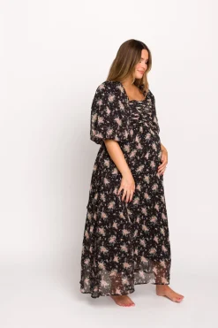 Discount Worth Collective Melody Maxi Dress in Black - Bump Friendly & Inclusive Sizing (S-3XL)