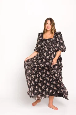 Discount Worth Collective Melody Maxi Dress in Black - Bump Friendly & Inclusive Sizing (S-3XL)