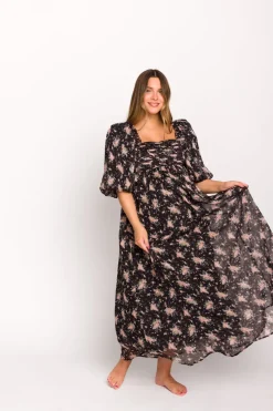 Discount Worth Collective Melody Maxi Dress in Black - Bump Friendly & Inclusive Sizing (S-3XL)