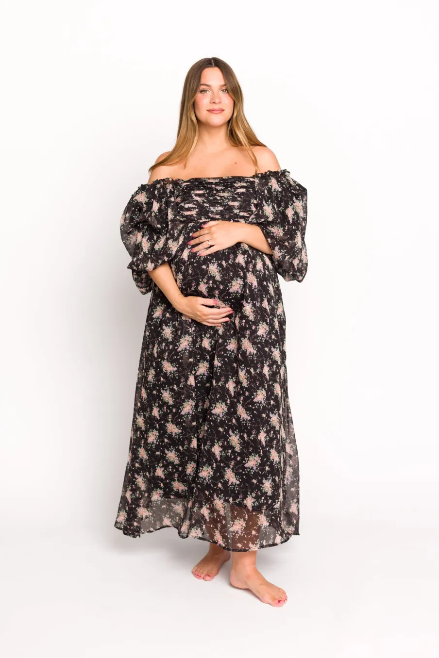 Discount Worth Collective Melody Maxi Dress in Black - Bump Friendly & Inclusive Sizing (S-3XL)