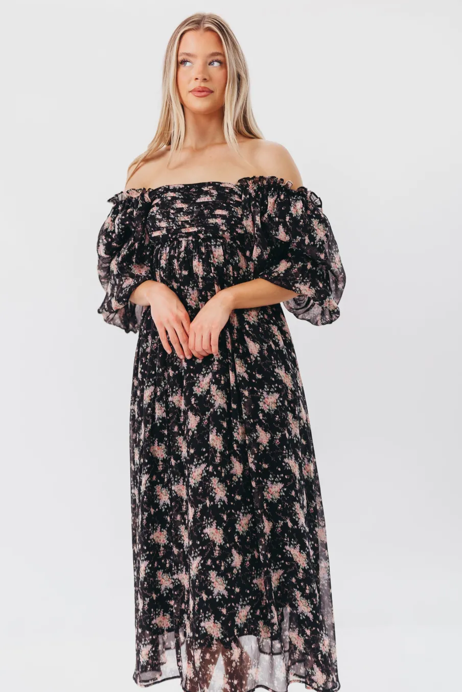 Discount Worth Collective Melody Maxi Dress in Black - Bump Friendly & Inclusive Sizing (S-3XL)