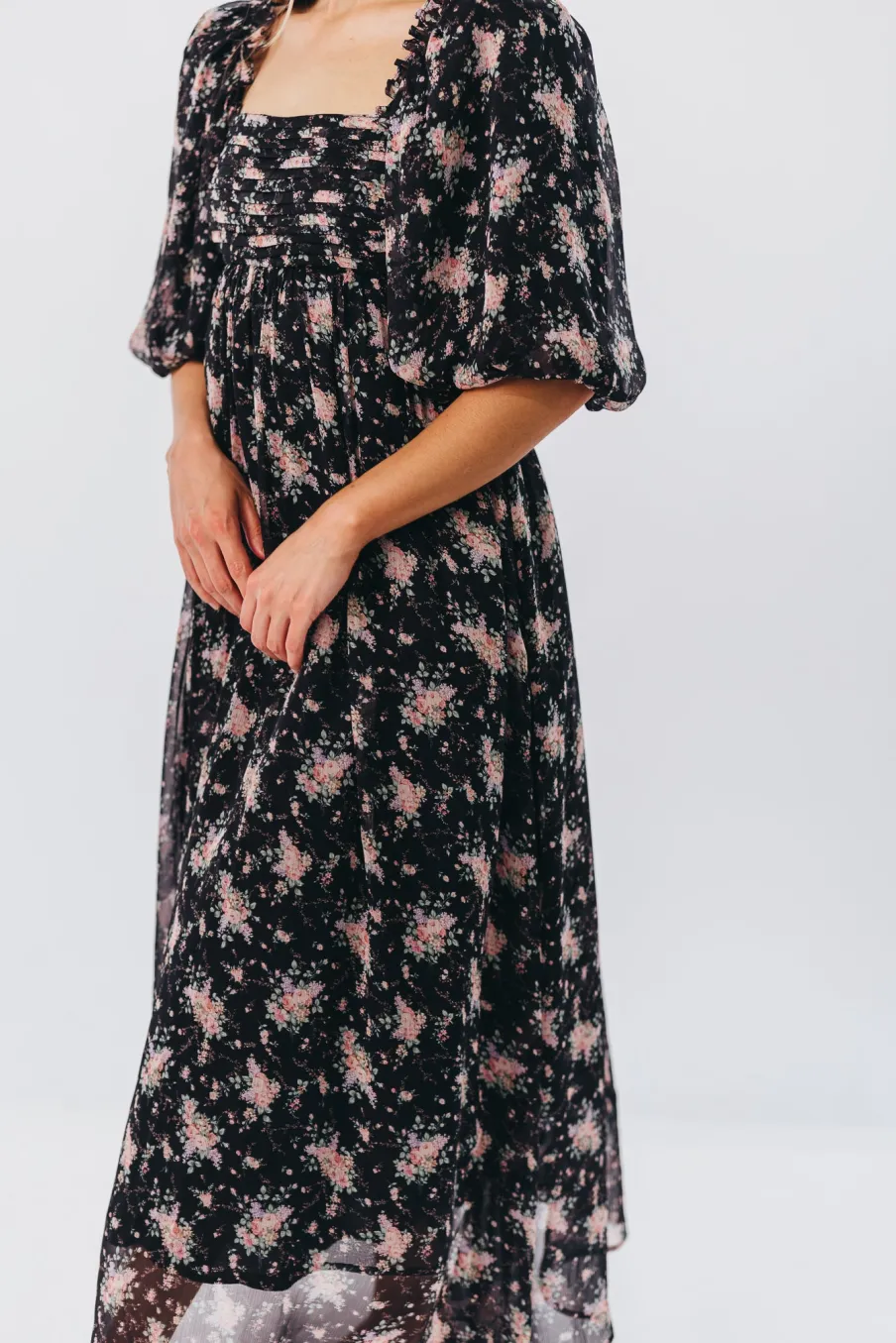 Discount Worth Collective Melody Maxi Dress in Black - Bump Friendly & Inclusive Sizing (S-3XL)