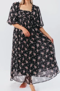 Discount Worth Collective Melody Maxi Dress in Black - Bump Friendly & Inclusive Sizing (S-3XL)