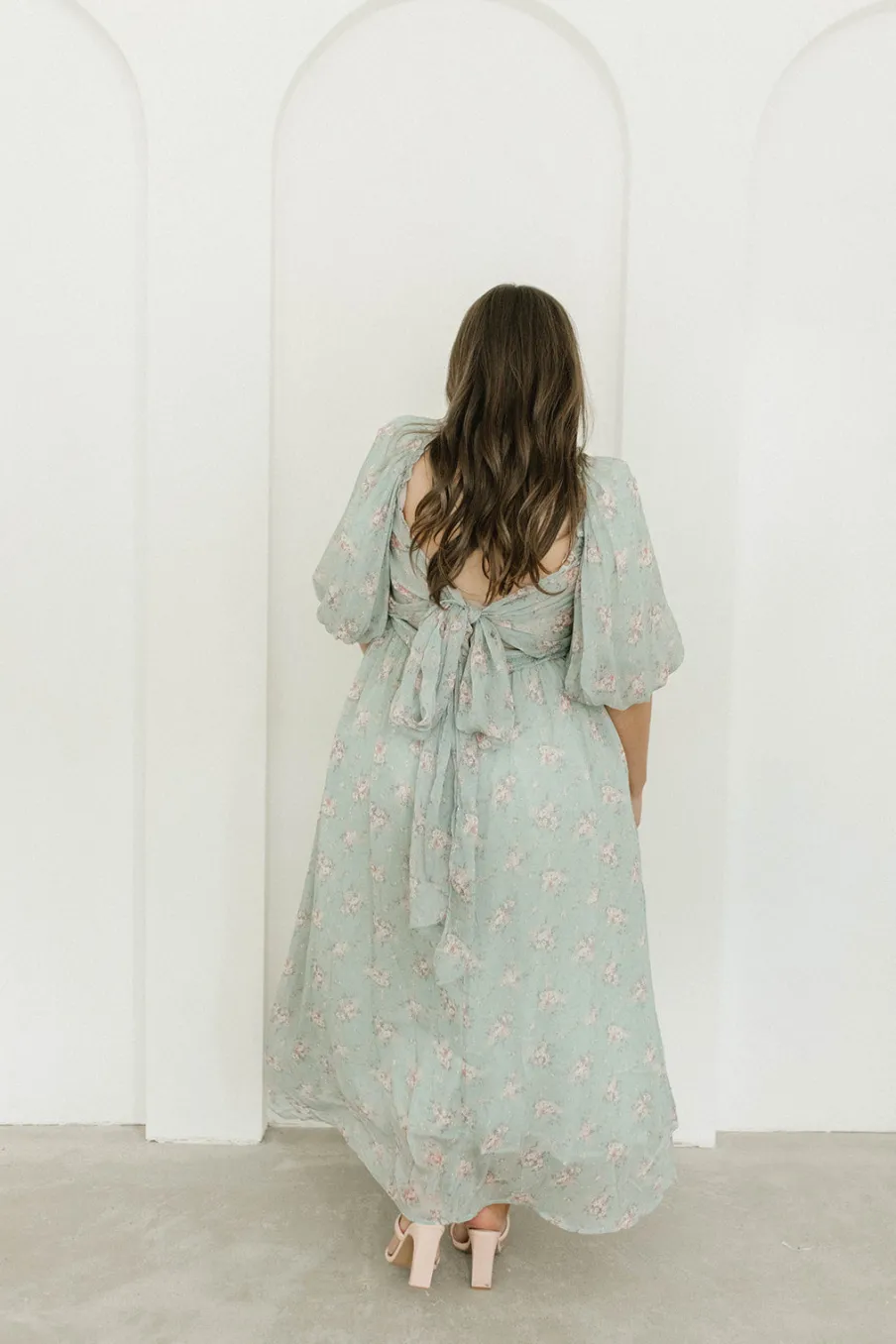 Clearance Worth Collective Melody Maxi Dress in Turquoise Floral - Bump Friendly & Inclusive Sizi