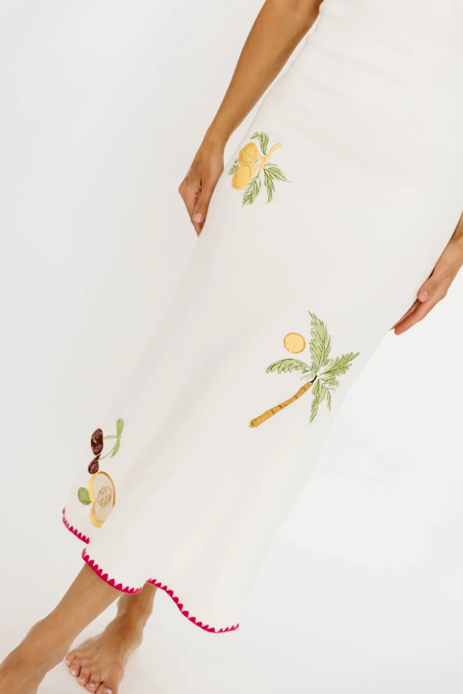 Sale Worth Collective Meyer Embroidered Sweater Dress in Cream (Restock Ships in 5/23)