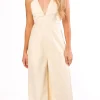 New Worth Collective Midweek 100% Cotton Denim Jumpsuit in Ivory
