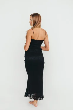 Sale Worth Collective Mika Lace Cami/Skirt Set in Black