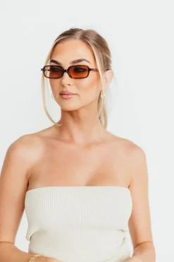 Best Worth Collective Miki Acetate Rectangular Sunglasses in Tortoise/Brown