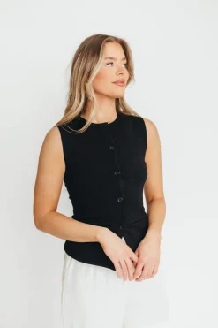 Online Worth Collective Mila Knit Top in Black - Nursing Friendly