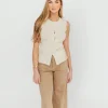 Hot Worth Collective Mila Knit Top in Ecru - Nursing Friendly