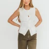 New Worth Collective Mila Knit Top in Off-White - Nursing Friendly