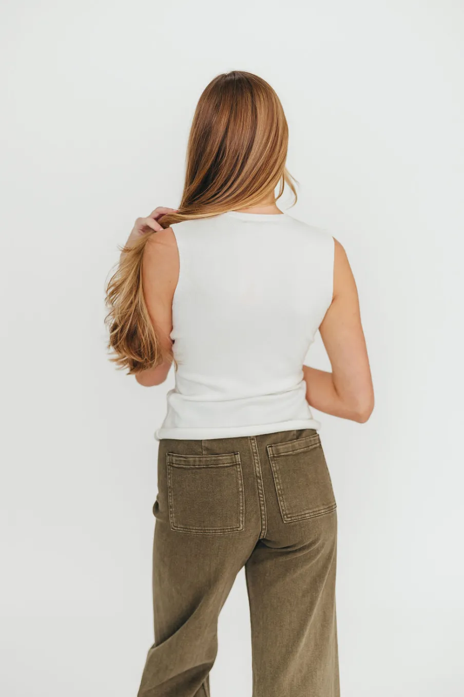 New Worth Collective Mila Knit Top in Off-White - Nursing Friendly