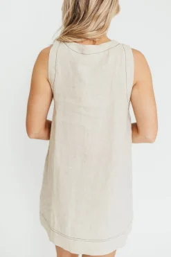 Clearance Worth Collective Milano 100% Linen Mini Dress in Linen