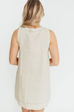 Clearance Worth Collective Milano 100% Linen Mini Dress in Linen