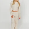 Outlet Worth Collective Miller 100% Cotton Pointelle Pants in Cream