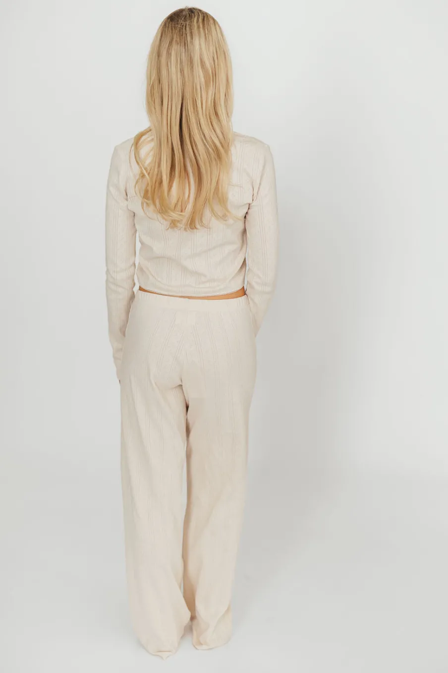 Outlet Worth Collective Miller 100% Cotton Pointelle Pants in Cream