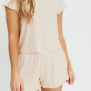 Sale Worth Collective Millie Striped Baby Tee and Shorts Set in Blush