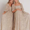 Fashion Worth Collective Mona Maxi Dress in Beige/Brown Floral (Restocking in Early August)