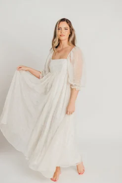 New Worth Collective Mona Maxi Dress with Smocking in Butter Floral - Bump Friendly & Inclu