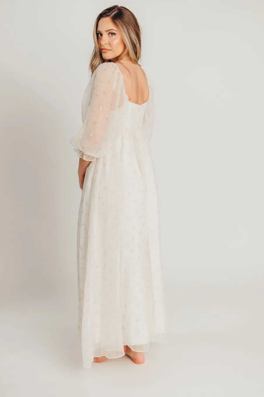 New Worth Collective Mona Maxi Dress with Smocking in Butter Floral - Bump Friendly & Inclu