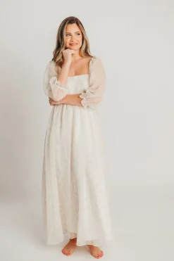 New Worth Collective Mona Maxi Dress with Smocking in Butter Floral - Bump Friendly & Inclu