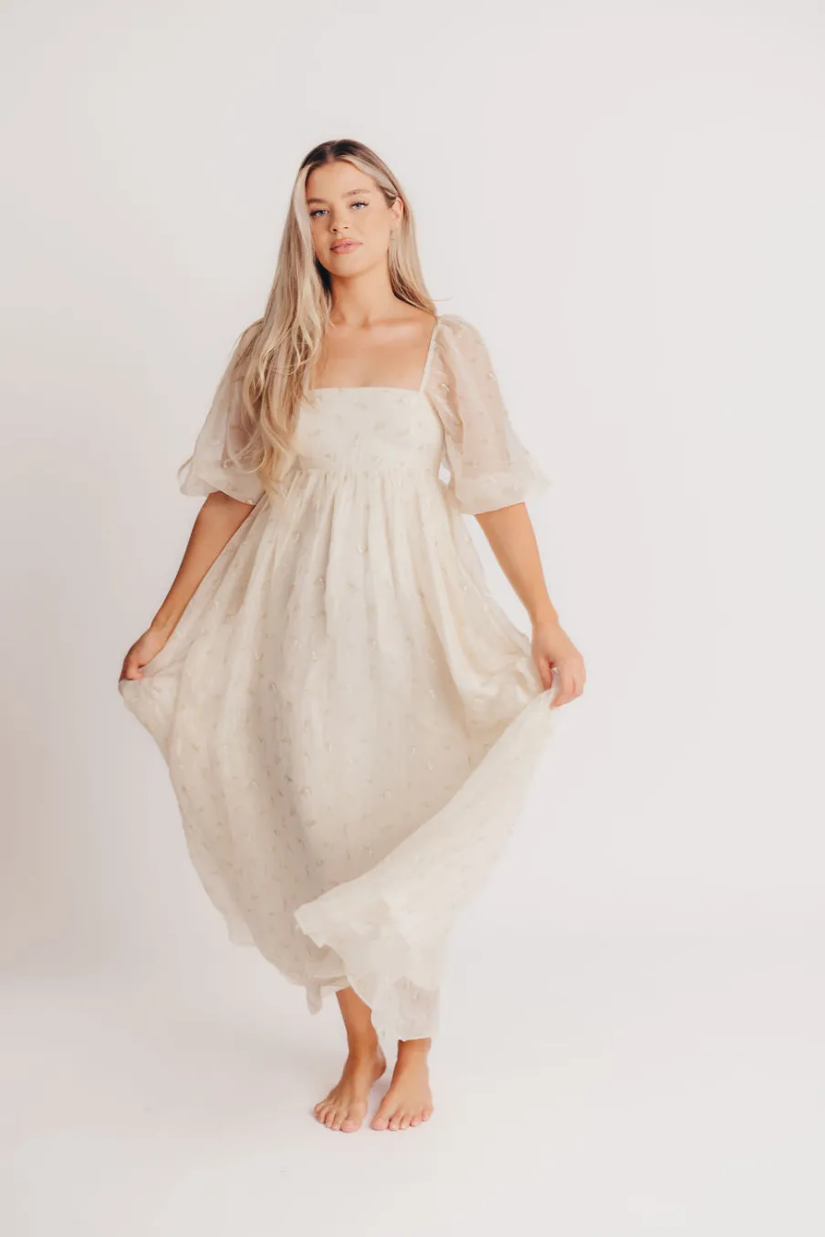 New Worth Collective Mona Maxi Dress with Smocking in Butter Floral - Bump Friendly & Inclu