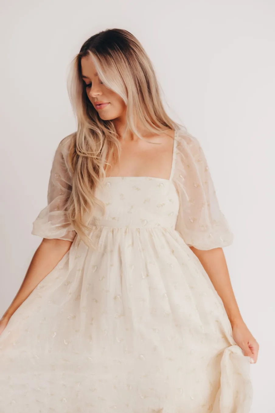 New Worth Collective Mona Maxi Dress with Smocking in Butter Floral - Bump Friendly & Inclu
