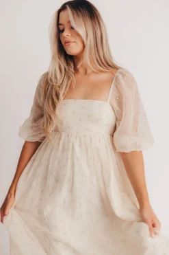 New Worth Collective Mona Maxi Dress with Smocking in Butter Floral - Bump Friendly & Inclu