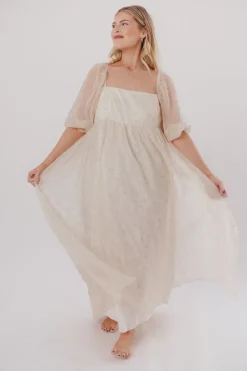 New Worth Collective Mona Maxi Dress with Smocking in Butter Floral - Bump Friendly & Inclu