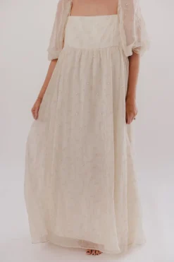 New Worth Collective Mona Maxi Dress with Smocking in Butter Floral - Bump Friendly & Inclu