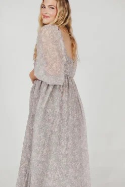 New Worth Collective Mona Maxi Dress with Smocking in Sage Green Floral - Bump Friendly & I
